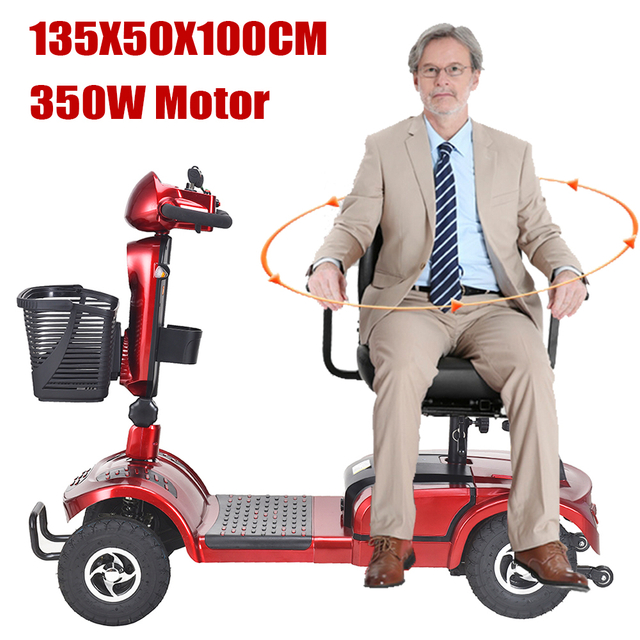 Scooter de movilidad 350 W Mrtor Velocidad 10 km/h 24V30AH Kilometraje 50 km